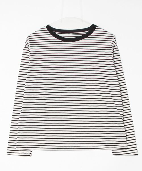 Per sist ence(パーシエンス)の「ボーダーリンガーTシャツ(Tシャツ/カットソー・レディース・ホワイト×レッド/サックスブルー系/ホワイト×ブラック/イエロー×ブラック/イエロー×グレー・FREE)」の22枚目の写真