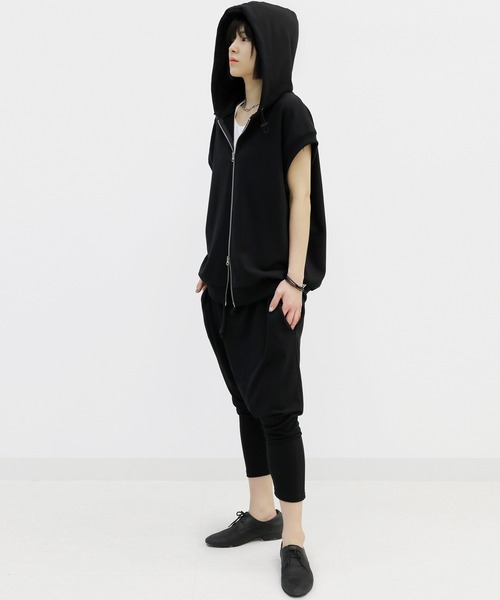 minsobi(ミンソビ)の「ダブルジップパーカーベスト フード付きベスト(ベスト・メンズ・ブラック・FREE)」の6枚目の写真