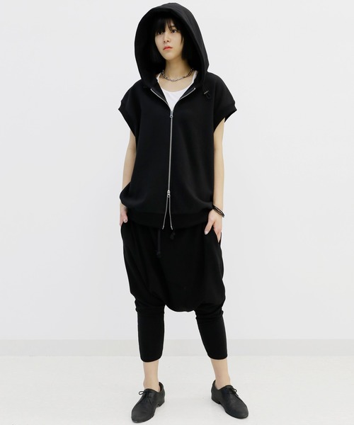 minsobi(ミンソビ)の「ダブルジップパーカーベスト フード付きベスト(ベスト・メンズ・ブラック・FREE)」の5枚目の写真