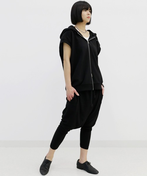 minsobi(ミンソビ)の「ダブルジップパーカーベスト フード付きベスト(ベスト・メンズ・ブラック・FREE)」の3枚目の写真