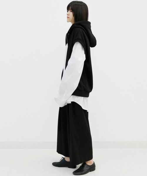 minsobi(ミンソビ)の「ダブルジップパーカーベスト フード付きベスト(ベスト・メンズ・ブラック・FREE)」の20枚目の写真