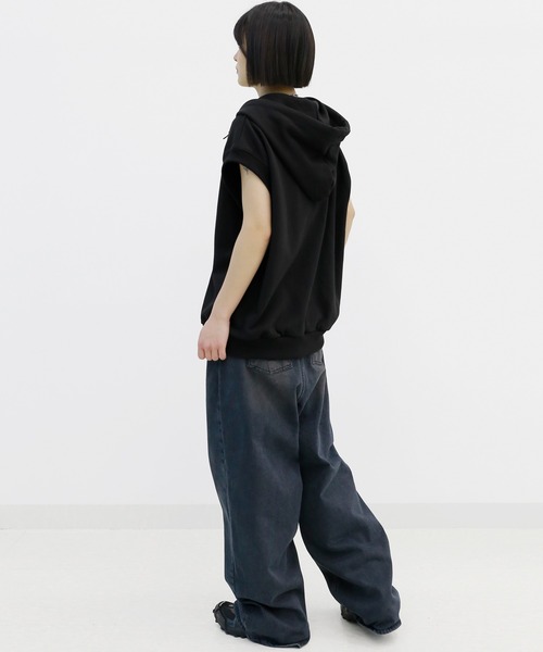 minsobi（ミンソビ）の「ダブルジップパーカーベスト フード付きベスト