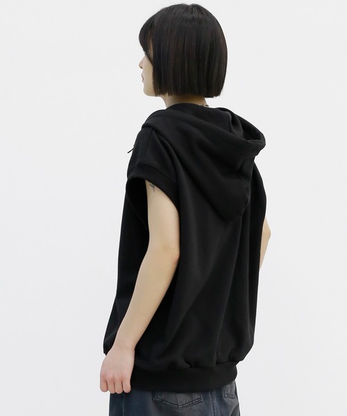 minsobi(ミンソビ)の「ダブルジップパーカーベスト フード付きベスト(ベスト・メンズ・ブラック・FREE)」の18枚目の写真