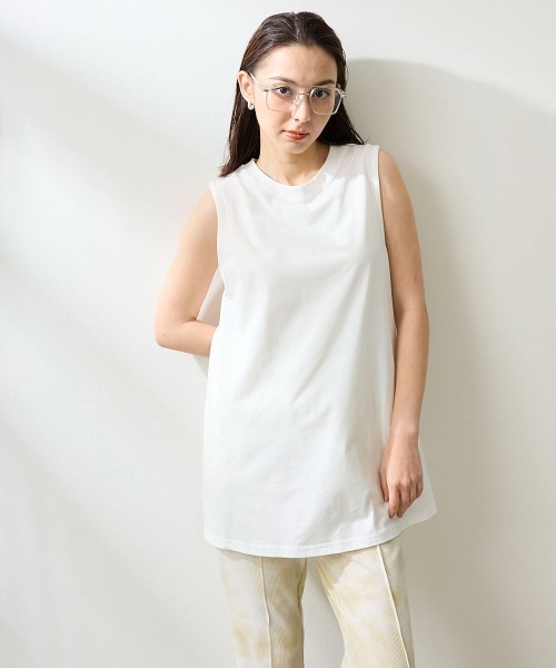 Ocean Pacific（オーシャンパシフィック）の「【OP/オーピー】【究極の素材 PEARTEX -ペアテックス】レディース水陸両用タンクラッシュ（ラッシュガード・レディース・ホワイト/ブラック/カーキ・FREE）」の2枚目の写真