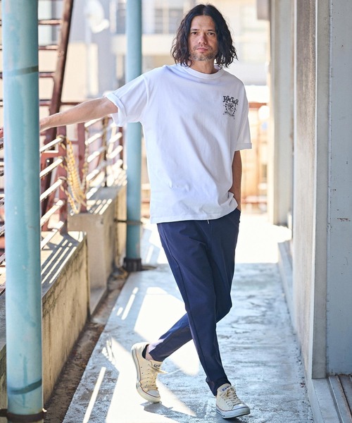 CAMBIO（カンビオ）の「mt8937- ビッグシルエットプリントTシャツ（RISKTAKER）（Tシャツ/カットソー・メンズ・ホワイト/グリーン/ベージュ・S/M/L/XL）」の9枚目の写真