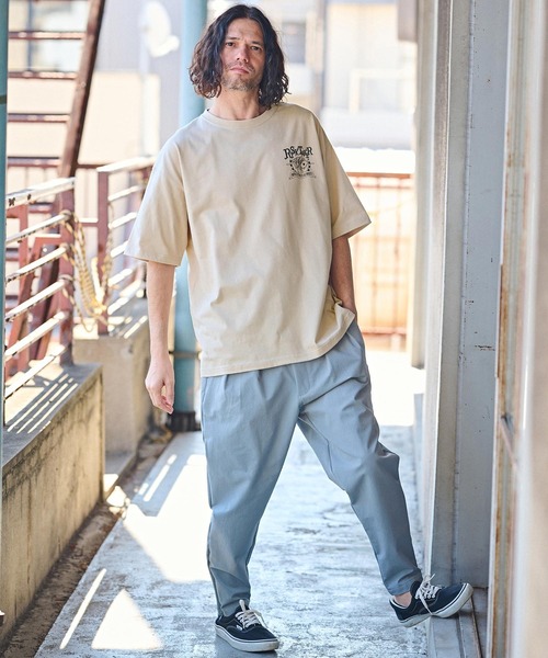 CAMBIO（カンビオ）の「mt8937- ビッグシルエットプリントTシャツ（RISKTAKER）（Tシャツ/カットソー・メンズ・ホワイト/グリーン/ベージュ・S/M/L/XL）」の16枚目の写真