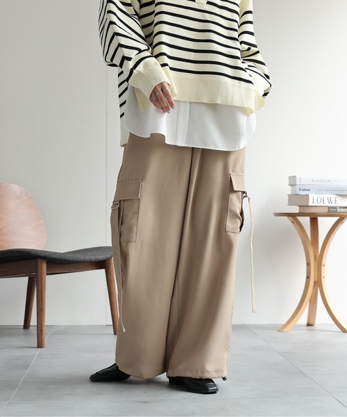 ap retro（アプレトロ）の「サイドベルトカーゴパンツ（カーゴパンツ・レディース・ブラック/グレー/グレイッシュベージュ・FREE）」の12枚目の写真