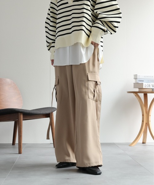 ap retro（アプレトロ）の「サイドベルトカーゴパンツ（カーゴパンツ・レディース・ブラック/グレー/グレイッシュベージュ・FREE）」の13枚目の写真