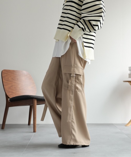 ap retro（アプレトロ）の「サイドベルトカーゴパンツ（カーゴパンツ・レディース・ブラック/グレー/グレイッシュベージュ・FREE）」の14枚目の写真