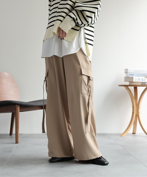 ap retro（アプレトロ）の「サイドベルトカーゴパンツ（カーゴパンツ・レディース・ブラック/グレー/グレイッシュベージュ・FREE）」の18枚目の写真