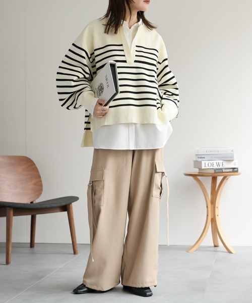 ap retro（アプレトロ）の「サイドベルトカーゴパンツ（カーゴパンツ・レディース・ブラック/グレー/グレイッシュベージュ・FREE）」の20枚目の写真