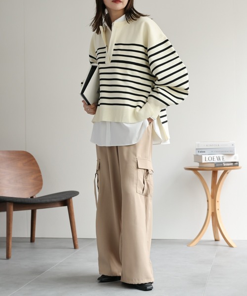 ap retro（アプレトロ）の「サイドベルトカーゴパンツ（カーゴパンツ・レディース・ブラック/グレー/グレイッシュベージュ・FREE）」の21枚目の写真