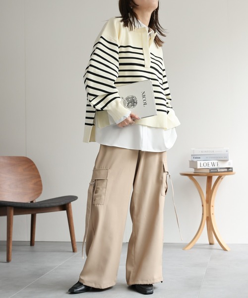 ap retro（アプレトロ）の「サイドベルトカーゴパンツ（カーゴパンツ・レディース・ブラック/グレー/グレイッシュベージュ・FREE）」の22枚目の写真