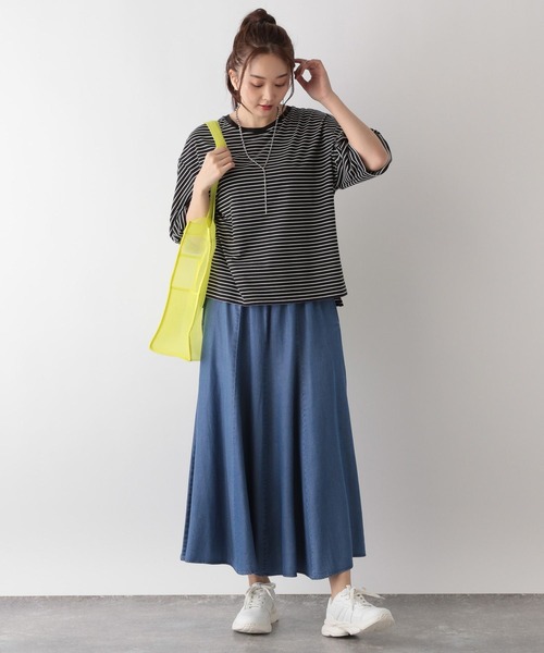 GLOBAL WORK(グローバルワーク)の「エアリーリラックスデニムスカート/991693(デニムスカート・レディース・ブルー/ネイビー・REGULAR/SHORT)」の3枚目の写真