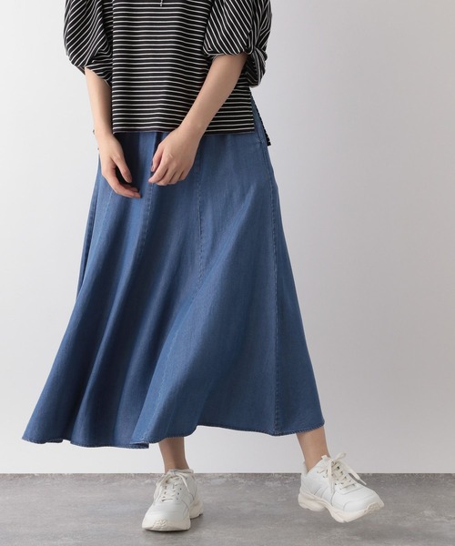 GLOBAL WORK(グローバルワーク)の「エアリーリラックスデニムスカート/991693(デニムスカート・レディース・ブルー/ネイビー・REGULAR/SHORT)」の5枚目の写真