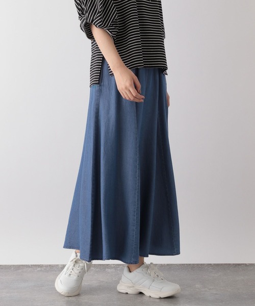GLOBAL WORK(グローバルワーク)の「エアリーリラックスデニムスカート/991693(デニムスカート・レディース・ブルー/ネイビー・REGULAR/SHORT)」の6枚目の写真