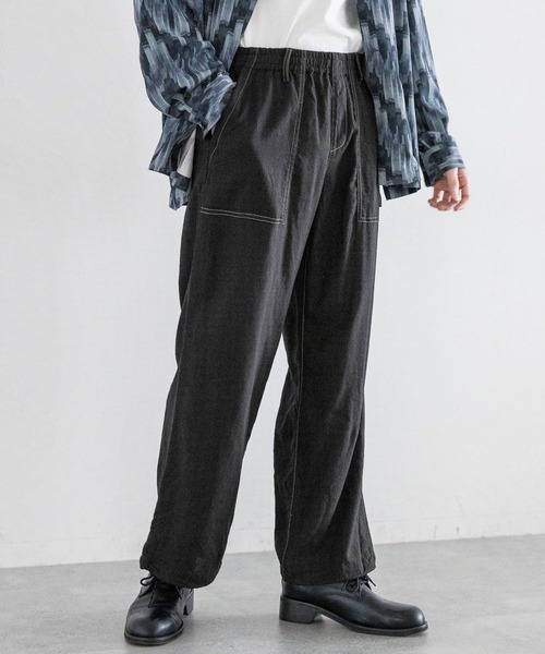 RAGEBLUE（レイジブルー）の「NORMANDY LINEN & RAYON STITCH EASY SLACKS/ノルマンディーリネン&レーヨン/ステッチルーズイージーパンツ（スラックス・メンズ・ブラウン/ネイビー/ブラック/カーキ・MEDIUM/LARGE）」の8枚目の写真