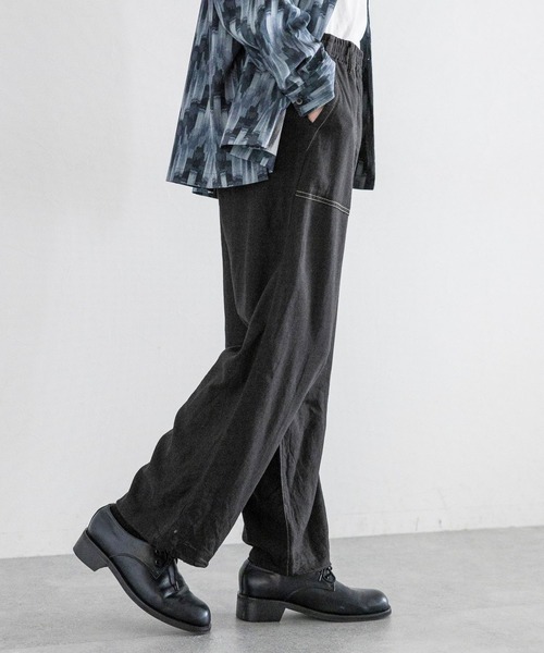 RAGEBLUE（レイジブルー）の「NORMANDY LINEN & RAYON STITCH EASY SLACKS/ノルマンディーリネン&レーヨン/ステッチルーズイージーパンツ（スラックス・メンズ・ブラウン/ネイビー/ブラック/カーキ・MEDIUM/LARGE）」の9枚目の写真