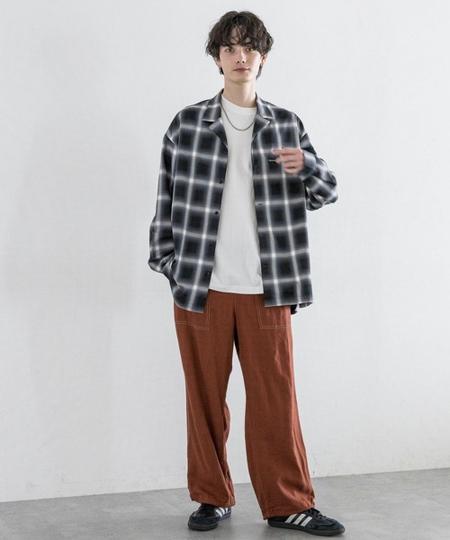 RAGEBLUE（レイジブルー）の「NORMANDY LINEN & RAYON STITCH EASY SLACKS/ノルマンディーリネン&レーヨン/ステッチルーズイージーパンツ（スラックス・メンズ・ブラウン/ネイビー/ブラック/カーキ・MEDIUM/LARGE）」の10枚目の写真