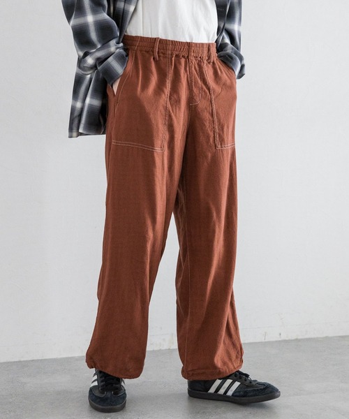 RAGEBLUE（レイジブルー）の「NORMANDY LINEN & RAYON STITCH EASY SLACKS/ノルマンディーリネン&レーヨン/ステッチルーズイージーパンツ（スラックス・メンズ・ブラウン/ネイビー/ブラック/カーキ・MEDIUM/LARGE）」の11枚目の写真