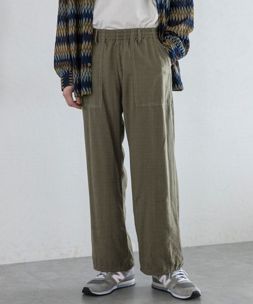 RAGEBLUE（レイジブルー）の「NORMANDY LINEN & RAYON STITCH EASY SLACKS/ノルマンディーリネン&レーヨン/ステッチルーズイージーパンツ（スラックス・メンズ・ブラウン/ネイビー/ブラック/カーキ・MEDIUM/LARGE）」の17枚目の写真