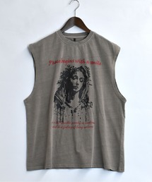 【ユニセックス/レイヤードに最適】ピグメントハードウォッシュ ヘビーウェイト ノースリーブTシャツ / タンクトップ