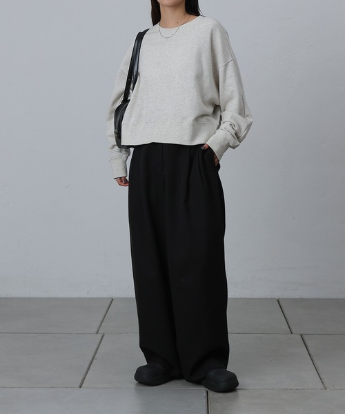 マッヒー様☆上質 2タック背中インゴムパンツ ネイビー 日本製 i c h i 241225 Pin Stripe Tuck Pants / 2 COLOR