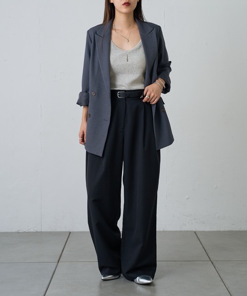 COLONY 2139（コロニートゥーワンスリーナイン）の「2タックワイドパンツ（スラックス・レディース・グレー/アイボリー/ブラック/ブラウン/ネイビー/ライトグレー/モカ・MEDIUM/SMALL/LARGE/PS）」の20枚目の写真