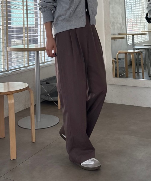 COLONY 2139（コロニートゥーワンスリーナイン）の「2タックワイドパンツ（スラックス・レディース・グレー/アイボリー/ブラック/ブラウン/ネイビー/ライトグレー/モカ・MEDIUM/SMALL/LARGE/PS）」の9枚目の写真