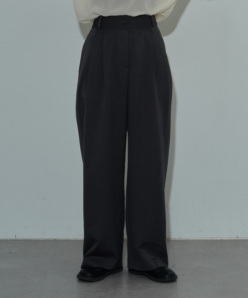 COLONY 2139（コロニートゥーワンスリーナイン）の「2タックワイドパンツ（スラックス・レディース・グレー/アイボリー/ブラック/ブラウン/ネイビー/ライトグレー/モカ・MEDIUM/SMALL/LARGE/PS）」の13枚目の写真