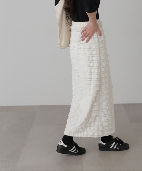 FREE'S MART（フリーズマート）の「◇カットフリルティアードナロースカート（スカート・レディース・ブラック/ホワイト・MEDIUM/SMALL）」の18枚目の写真