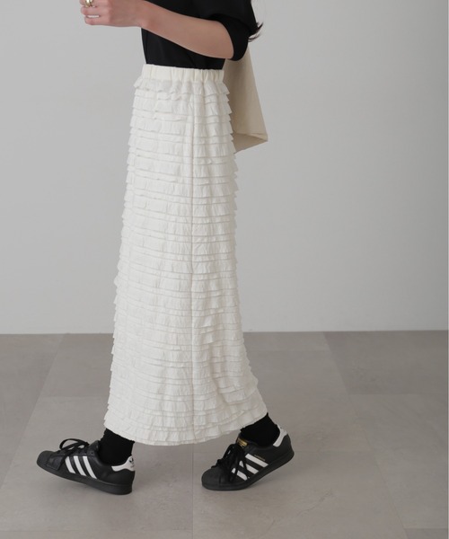 FREE'S MART（フリーズマート）の「◇カットフリルティアードナロースカート（スカート・レディース・ブラック/ホワイト・MEDIUM/SMALL）」の17枚目の写真