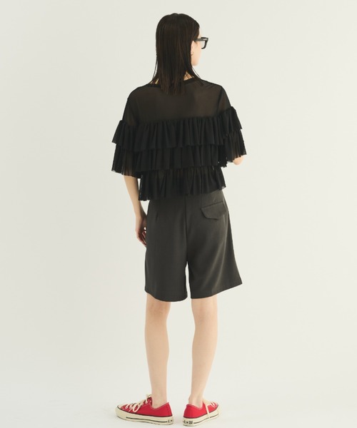 MERLOT（メルロー）の「ティアードシアープルオーバー（シャツ/ブラウス・レディース・ホワイト/ブラック・FREE）」の20枚目の写真