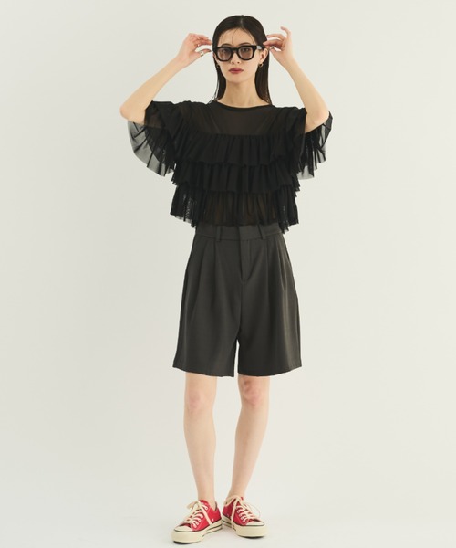 MERLOT（メルロー）の「ティアードシアープルオーバー（シャツ/ブラウス・レディース・ホワイト/ブラック・FREE）」の18枚目の写真