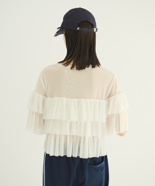 MERLOT（メルロー）の「ティアードシアープルオーバー（シャツ/ブラウス・レディース・ホワイト/ブラック・FREE）」の7枚目の写真