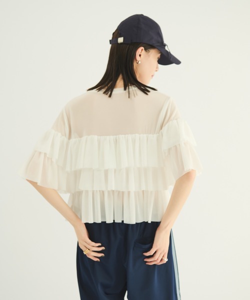 MERLOT（メルロー）の「ティアードシアープルオーバー（シャツ/ブラウス・レディース・ホワイト/ブラック・FREE）」の6枚目の写真