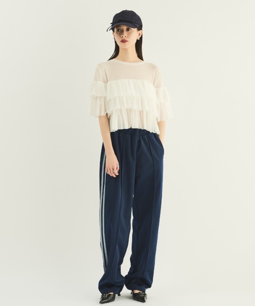 MERLOT（メルロー）の「ティアードシアープルオーバー（シャツ/ブラウス・レディース・ホワイト/ブラック・FREE）」の8枚目の写真