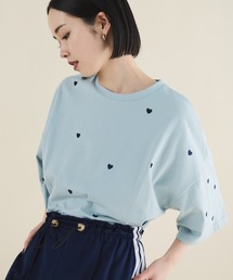 MERLOT | ミニハート刺繍オーバーサイズTシャツ(Tシャツ/カットソー)