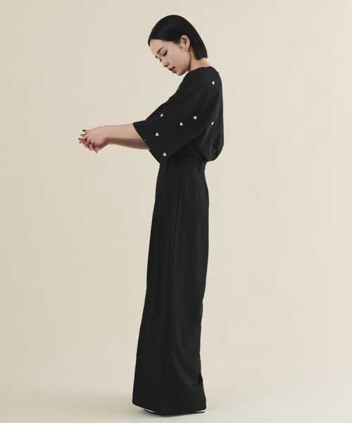 MERLOT（メルロー）の「ミニハート刺繍オーバーサイズTシャツ（Tシャツ/カットソー・レディース・ライトブルー/ブラック/ホワイト・FREE）」の16枚目の写真