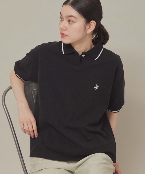 BEVERLY HILLS POLO CLUB（ビバリーヒルズポロクラブ）の「【BEVERLY HILLS POLO CLUB】鹿の子ポロシャツ（ポロシャツ・レディース・ブラック/ホワイト系その他・38）」の7枚目の写真
