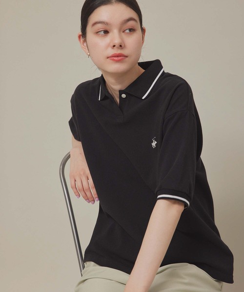 BEVERLY HILLS POLO CLUB（ビバリーヒルズポロクラブ）の「【BEVERLY HILLS POLO CLUB】鹿の子ポロシャツ（ポロシャツ・レディース・ブラック/ホワイト系その他・38）」の8枚目の写真