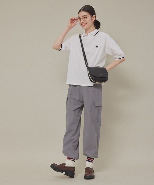 BEVERLY HILLS POLO CLUB（ビバリーヒルズポロクラブ）の「【BEVERLY HILLS POLO CLUB】鹿の子ポロシャツ（ポロシャツ・レディース・ブラック/ホワイト系その他・38）」の9枚目の写真