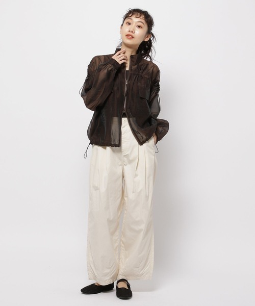 niko and...（ニコアンド）の「ナイロンコットンバレルパンツ（その他パンツ・レディース・グリーン/ベージュ/ネイビー/アイボリー・FREE）」の6枚目の写真