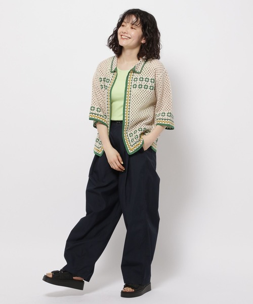 niko and...（ニコアンド）の「ナイロンコットンバレルパンツ（その他パンツ・レディース・グリーン/ベージュ/ネイビー/アイボリー・FREE）」の15枚目の写真