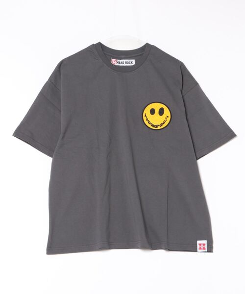 HEAD ROCK(ヘッドロック)の「半袖オーバーサイズTシャツ(大人)(Tシャツ/カットソー・レディース・ネイビー/オートミール/スミクロ・185/175/165)」の2枚目の写真