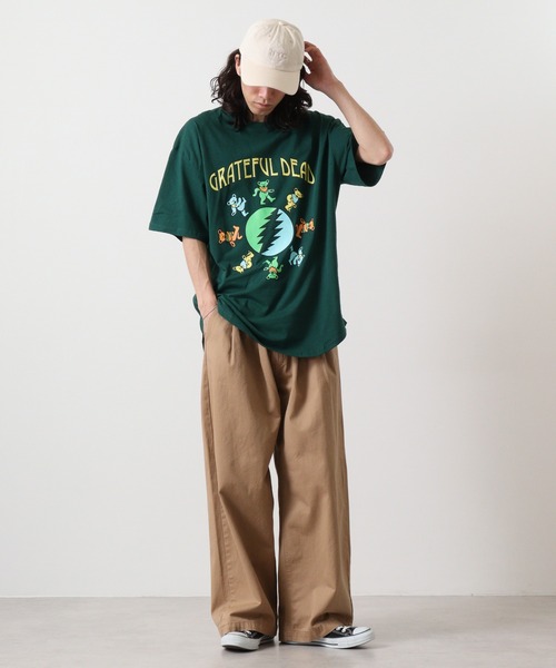 Grateful Dead(グレイトフルデッド)の「Grateful Dead グレートフルデッドプリントオーバーサイズTシャツ(Tシャツ/カットソー・メンズ・オレンジ/ベージュ/パープル/チャコール/グリーン/オフホワイト/ホワイト系/ブラック・M/L/XL)」の18枚目の写真