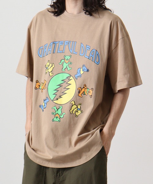 Grateful Dead(グレイトフルデッド)の「Grateful Dead グレートフルデッドプリントオーバーサイズTシャツ(Tシャツ/カットソー・メンズ・オレンジ/ベージュ/パープル/チャコール/グリーン/オフホワイト/ホワイト系/ブラック・M/L/XL)」の9枚目の写真