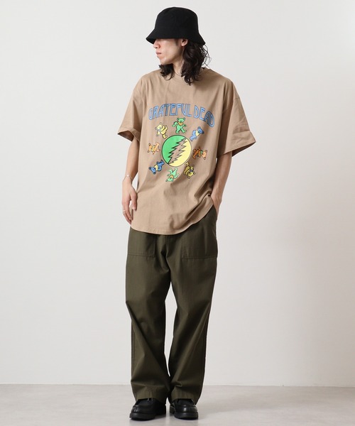 Grateful Dead(グレイトフルデッド)の「Grateful Dead グレートフルデッドプリントオーバーサイズTシャツ(Tシャツ/カットソー・メンズ・オレンジ/ベージュ/パープル/チャコール/グリーン/オフホワイト/ホワイト系/ブラック・M/L/XL)」の12枚目の写真
