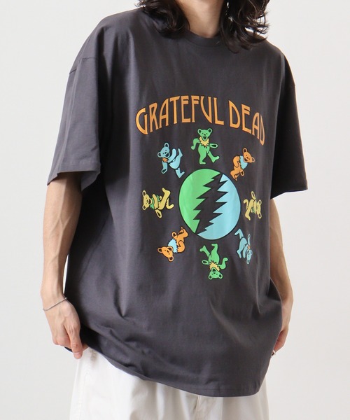 Grateful Dead(グレイトフルデッド)の「Grateful Dead グレートフルデッドプリントオーバーサイズTシャツ(Tシャツ/カットソー・メンズ・オレンジ/ベージュ/パープル/チャコール/グリーン/オフホワイト/ホワイト系/ブラック・M/L/XL)」の21枚目の写真