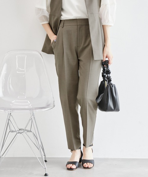 ROPE' PICNIC（ロペピクニック）の「リネンライクテーパードパンツ/セットアップ対応・UVケア（その他パンツ・レディース・ダークブラウン/ライトグレー/ネイビー・40/38/36）」の2枚目の写真